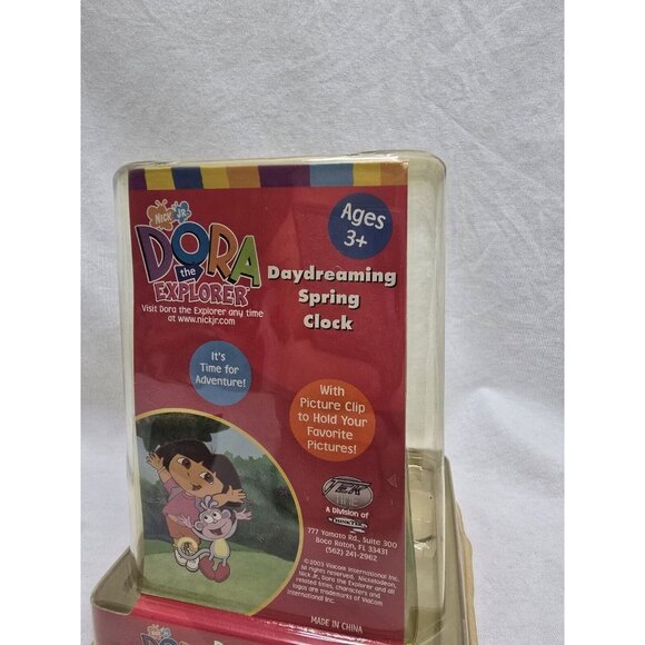 2003 Dora The Explorer Daydreaming Spring Clock & Picture/Memo Holder Flower NEW - Picture 3 of 5